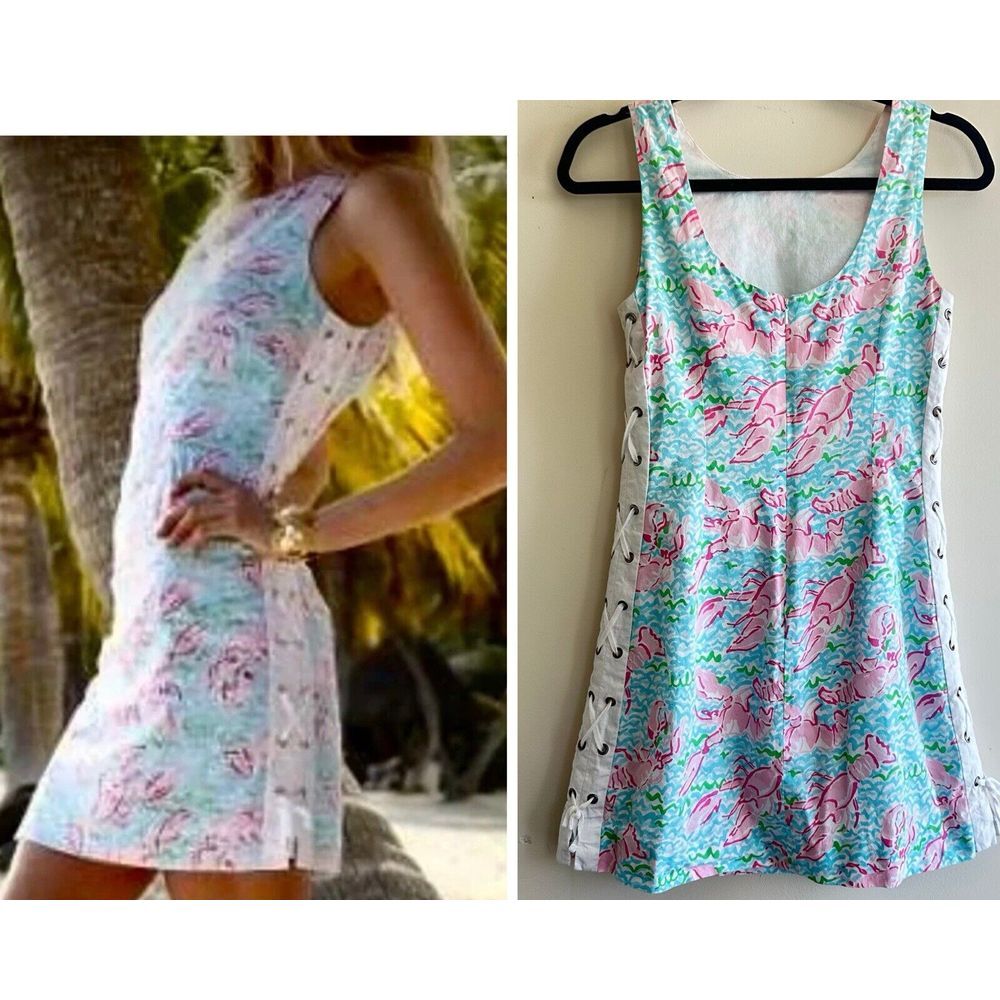 Lilly Pulitzer Pink and Blue Mini Dress